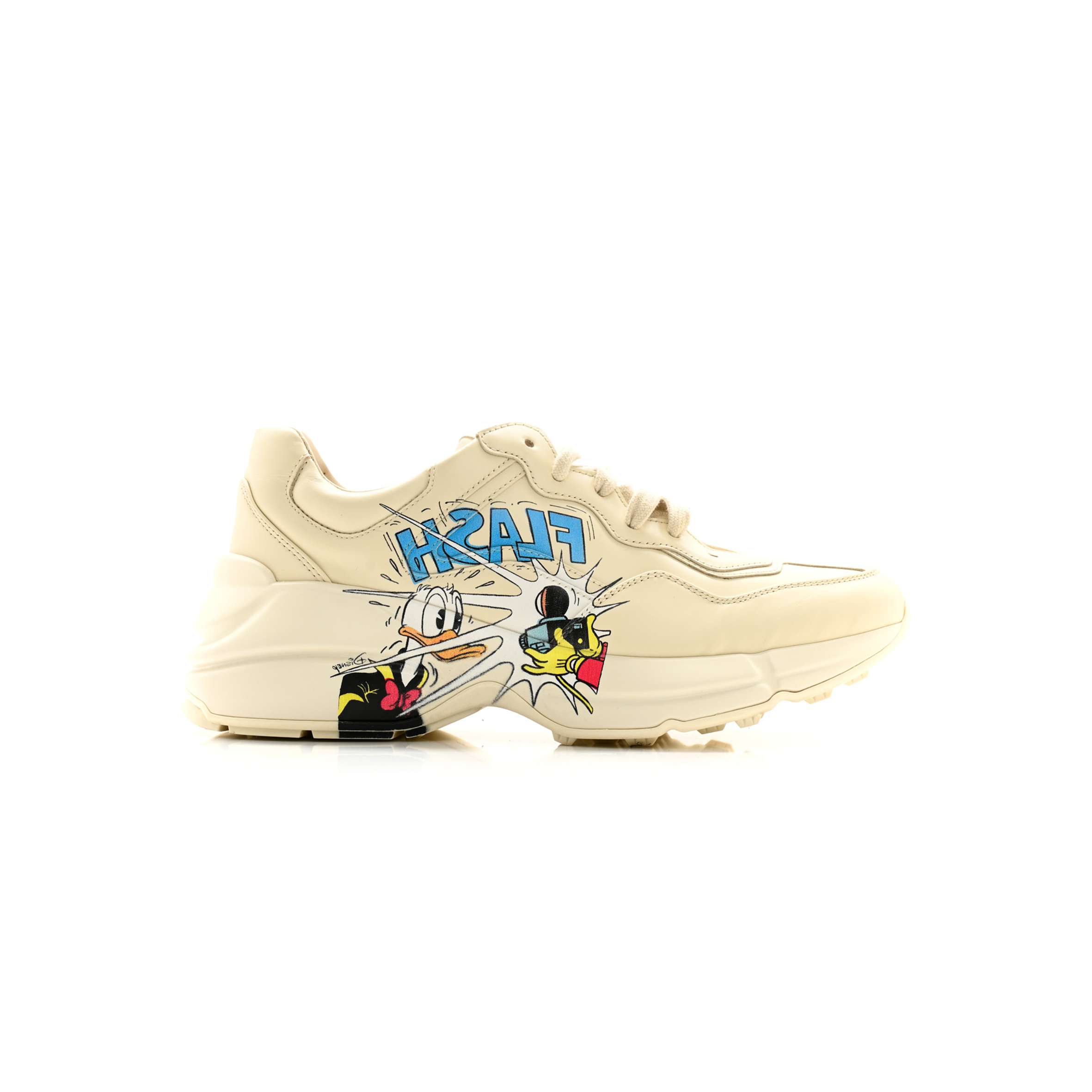 G*u*i x disney calfskin donald duck rhyton sneakers 646509